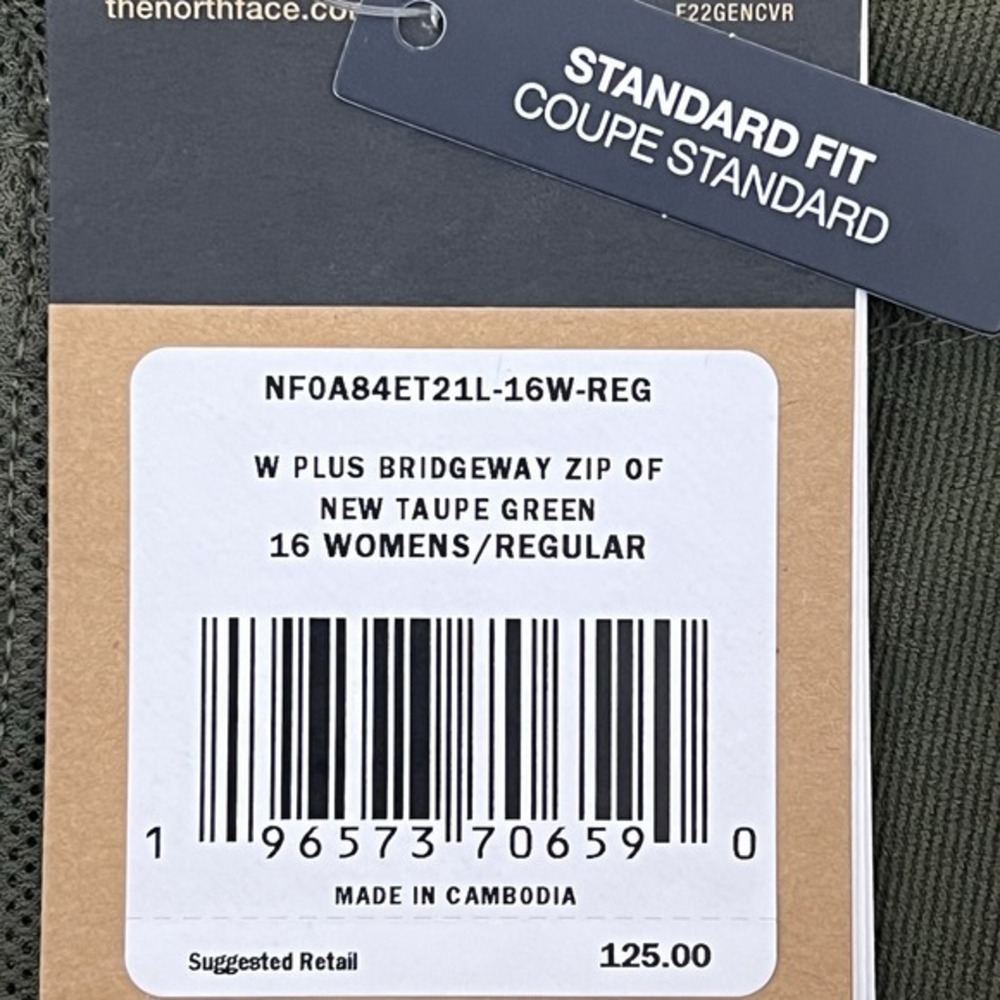 The North Face Women's Plus Bridgeway Zip-Of Taupe Green Pants Plus‎ Size 16 NWT - Picture 5 of 16